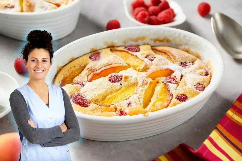 Clafoutis Francês com Pêssegos e Framboesas: Uma Sobremesa Delicada